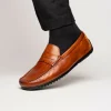 Sale Zelli Monza Hand Burnished Italian Calfskin Driving Loafers (35-115-CGN) Cognac