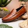 Sale Zelli Monza Hand Burnished Italian Calfskin Driving Loafers (35-115-CGN) Cognac