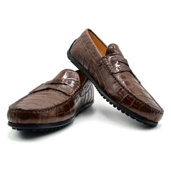 zelli_monza_nile_crocodil_1-1.webp New Zelli Monza Nile Crocodile Driving Loafers Size 13 (32-102-CGN) Cognac