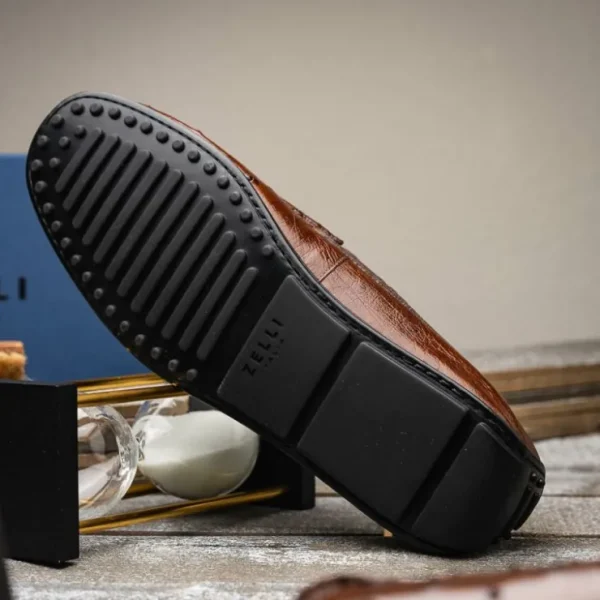 zelli_monza_ostrich_quill_11-1.webp Flash Sale Zelli Monza Ostrich Quill Driving Loafers (33-100-BRN) Brown