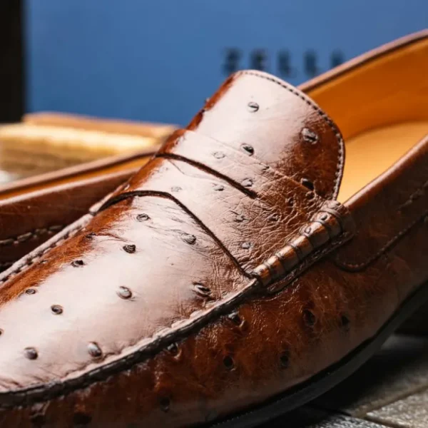zelli_monza_ostrich_quill_12-1.webp Flash Sale Zelli Monza Ostrich Quill Driving Loafers (33-100-BRN) Brown