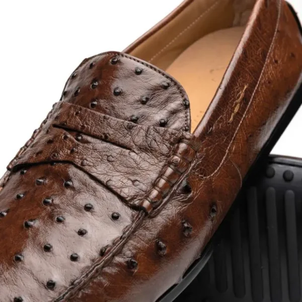 zelli_monza_ostrich_quill_3-1.webp Flash Sale Zelli Monza Ostrich Quill Driving Loafers (33-100-BRN) Brown