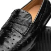 Clearance Zelli Monza Ostrich Quill Driving Loafers (33-100-BLK) Black
