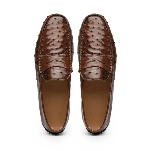 zelli_monza_ostrich_quill_4-1.webp Flash Sale Zelli Monza Ostrich Quill Driving Loafers (33-100-BRN) Brown