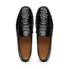 Clearance Zelli Monza Ostrich Quill Driving Loafers (33-100-BLK) Black