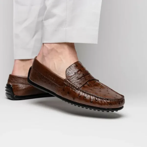 zelli_monza_ostrich_quill_7-1.webp Flash Sale Zelli Monza Ostrich Quill Driving Loafers (33-100-BRN) Brown