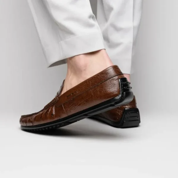zelli_monza_ostrich_quill_8-1.webp Flash Sale Zelli Monza Ostrich Quill Driving Loafers (33-100-BRN) Brown