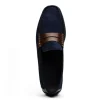 Hot Zelli Monza Suede & Calfskin Driving Loafers Navy / Chestnut (36-300-NVY)