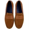 Sale Zelli Monza Suede & Crocodile Driving Shoes (31-160-CGN) Cognac