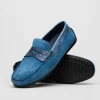 Hot Zelli Monza Suede & Crocodile Driving Shoes (31-160-DNM) Denim