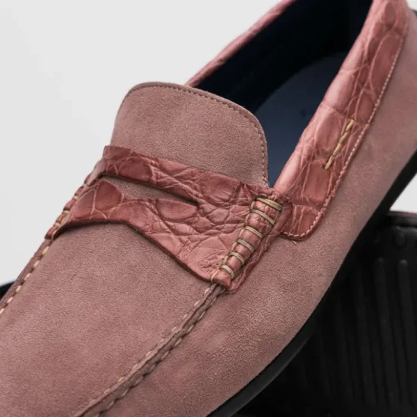 zelli_monza_suede_amp_cro_2-5.webp Fashion Zelli Monza Suede & Crocodile Driving Shoes (31-160-CDY) Candy