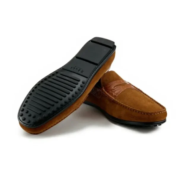 zelli_monza_suede_amp_cro_2.webp Sale Zelli Monza Suede & Crocodile Driving Shoes (31-160-CGN) Cognac