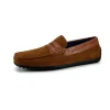 Sale Zelli Monza Suede & Crocodile Driving Shoes (31-160-CGN) Cognac