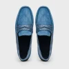 Hot Zelli Monza Suede & Crocodile Driving Shoes (31-160-DNM) Denim