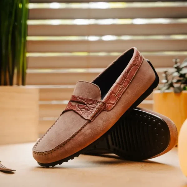 zelli_monza_suede_amp_cro_5-1.webp Fashion Zelli Monza Suede & Crocodile Driving Shoes (31-160-CDY) Candy