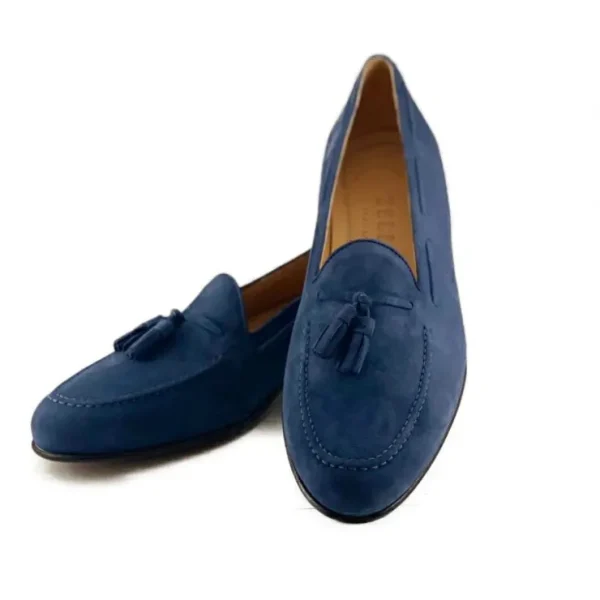 zelli_naples_suede_tassel_1.webp Cheap Zelli Naples Suede Tassel Loafers Blue Water (16-580-BLU) BlueWater