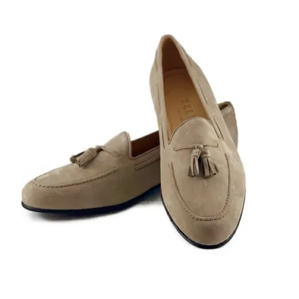 zelli_naples_suede_tassel_2-1.webp Sale Zelli Naples Suede Tassel Loafers (16-580-BON) Bone