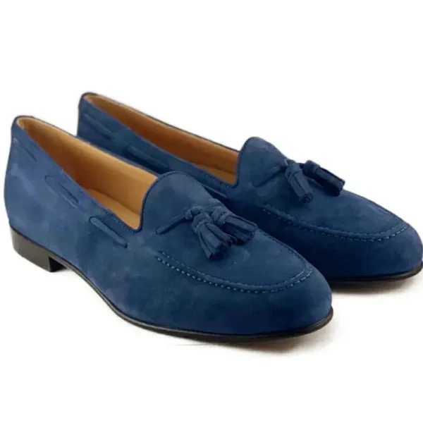 zelli_naples_suede_tassel_3.webp Cheap Zelli Naples Suede Tassel Loafers Blue Water (16-580-BLU) BlueWater