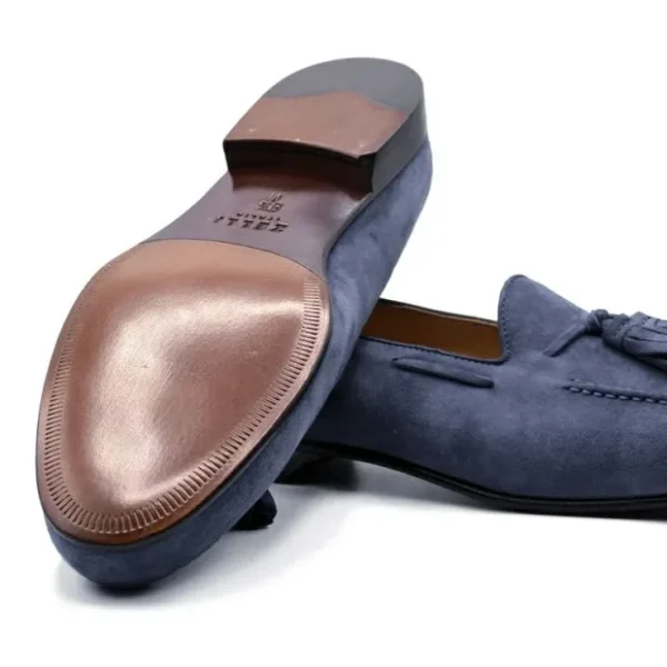 zelli_naples_suede_tassel_6.webp Cheap Zelli Naples Suede Tassel Loafers Blue Water (16-580-BLU) BlueWater