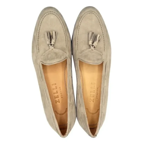 zelli_naples_suede_tassel_7-1.webp Sale Zelli Naples Suede Tassel Loafers (16-580-BON) Bone