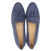 Cheap Zelli Naples Suede Tassel Loafers Blue Water (16-580-BLU) BlueWater