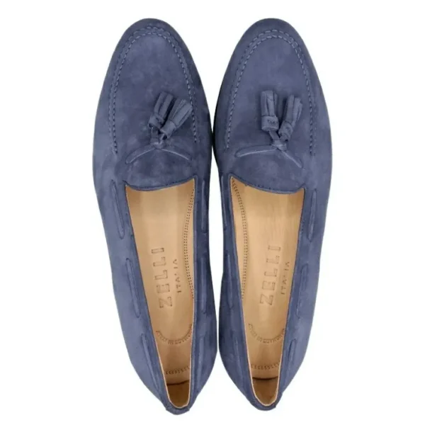 zelli_naples_suede_tassel_7.webp Cheap Zelli Naples Suede Tassel Loafers Blue Water (16-580-BLU) BlueWater