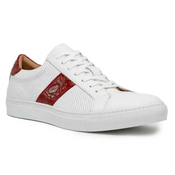 zelli_olympias_calf_amp_c_1-1.webp Fashion Zelli Olympias Calf & Crocodile Sneakers White / Red (61-101-RED) White/Red