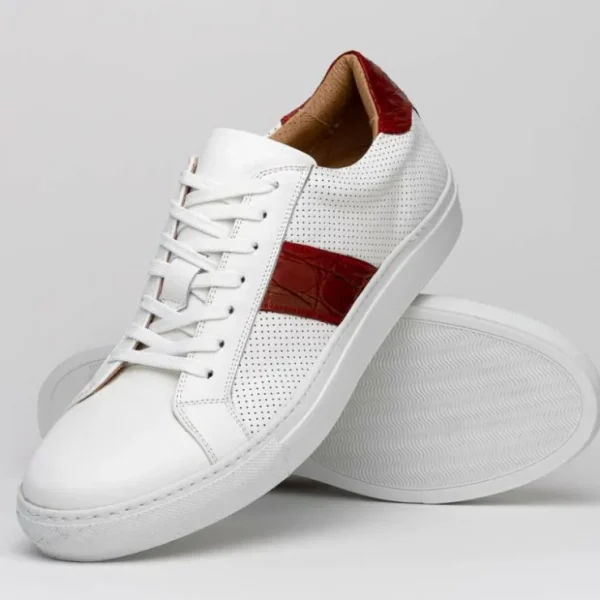 zelli_olympias_calf_amp_c_2-1.webp Fashion Zelli Olympias Calf & Crocodile Sneakers White / Red (61-101-RED) White/Red