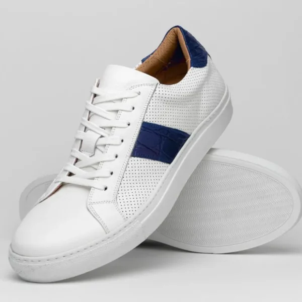 zelli_olympias_calf_amp_c_2.webp Outlet Zelli Olympias Calf & Crocodile Sneakers White / Navy (61-101-NVY) White/Navy