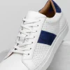 Outlet Zelli Olympias Calf & Crocodile Sneakers White / Navy (61-101-NVY) White/Navy