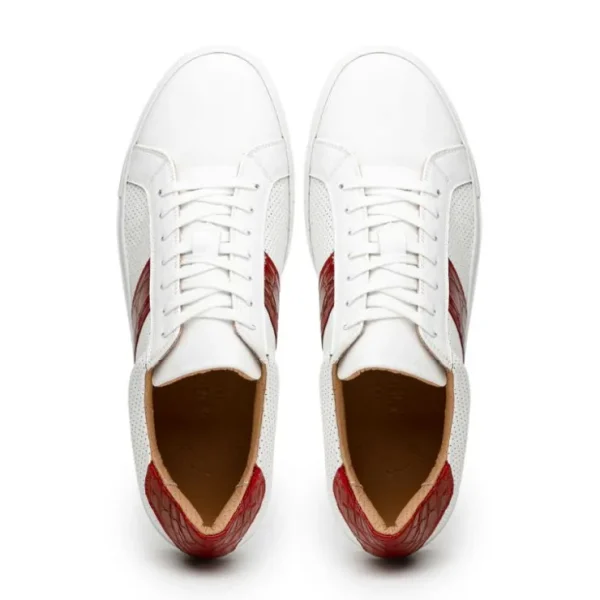zelli_olympias_calf_amp_c_4-1.webp Fashion Zelli Olympias Calf & Crocodile Sneakers White / Red (61-101-RED) White/Red
