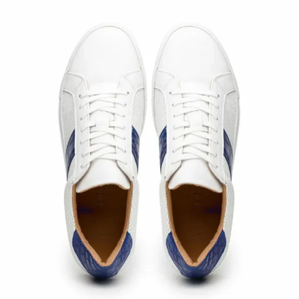 zelli_olympias_calf_amp_c_4.webp Outlet Zelli Olympias Calf & Crocodile Sneakers White / Navy (61-101-NVY) White/Navy