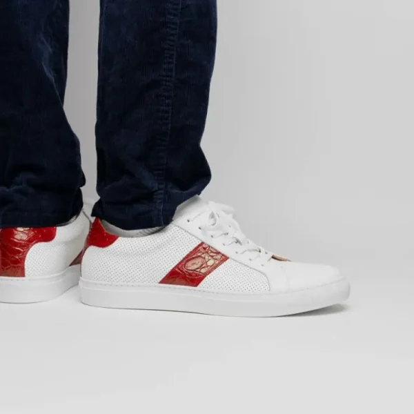 zelli_olympias_calf_amp_c_6-1.webp Fashion Zelli Olympias Calf & Crocodile Sneakers White / Red (61-101-RED) White/Red