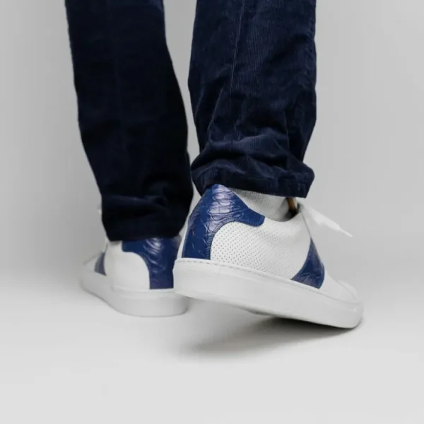 zelli_olympias_calf_amp_c_7.webp Outlet Zelli Olympias Calf & Crocodile Sneakers White / Navy (61-101-NVY) White/Navy