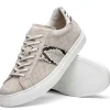 Outlet Zelli Olympias Python & Sueded Goatskin Sneakers (66-100-GRY) Grey