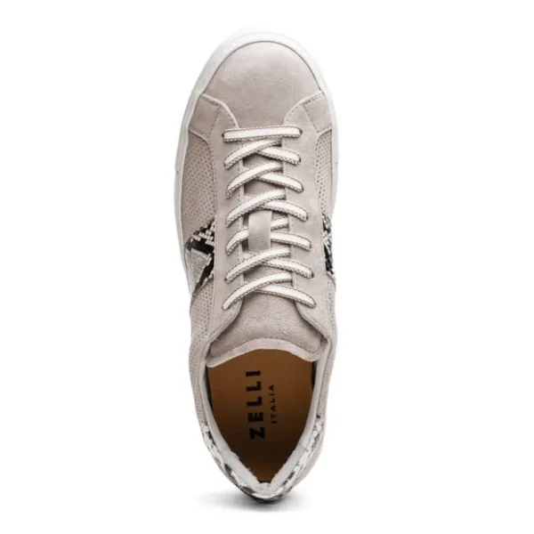 Outlet Zelli Olympias Python & Sueded Goatskin Sneakers (66-100-GRY) Grey