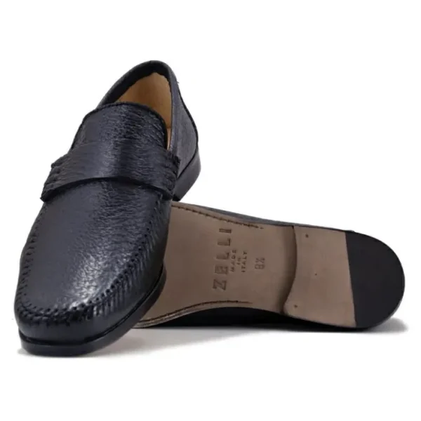 Sale Zelli Parma Peccary Loafers (19-025-BLK) Black