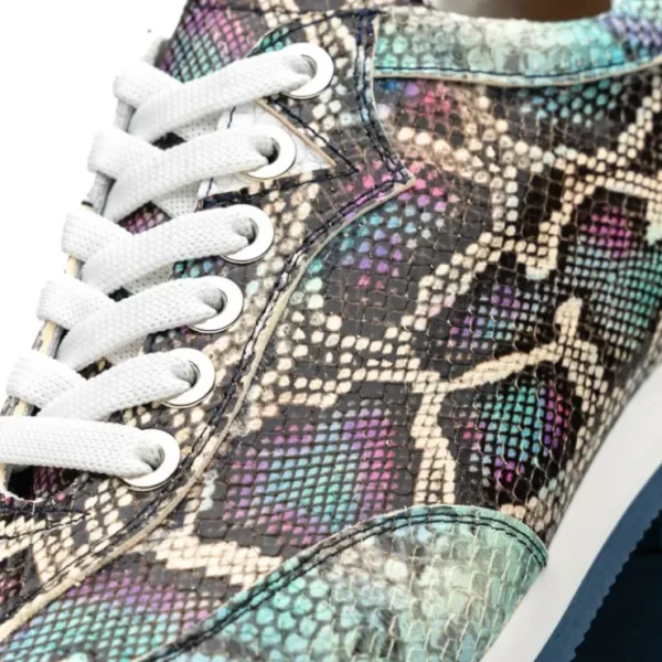 Outlet Zelli Peri Python Embossed Calfskin Sneakers Multi Blue (65-215-BLU) MultiBlue