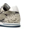 Outlet Zelli Peri Python Embossed Italian Calfskin Sneakers Black / White (65-215-WHT)