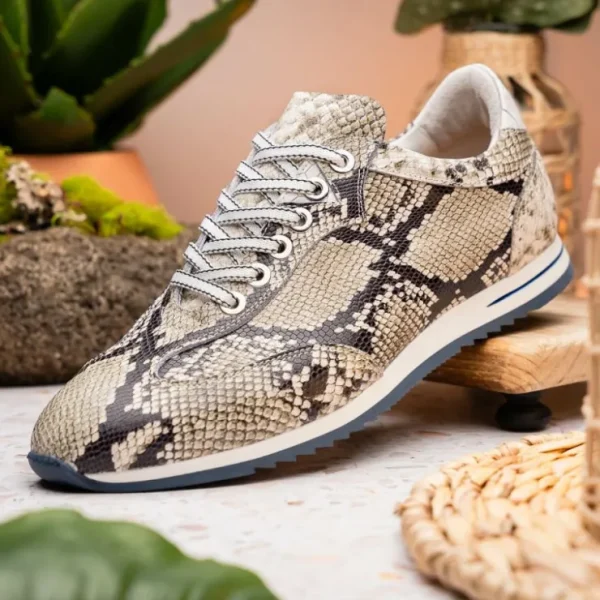 zelli_peri_python_embosse_6.webp Outlet Zelli Peri Python Embossed Italian Calfskin Sneakers Black / White (65-215-WHT)