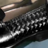New Zelli Riviera Woven Calfskin Tassel Loafers (15-250-BLK) Black