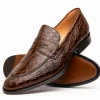 Sale Zelli Roma Caiman Crocodile Penny Loafers (11-201-CGN) Cognac
