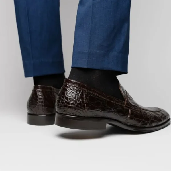 zelli_roma_caiman_crocodi_11-1.webp Cheap Zelli Roma Caiman Crocodile Penny Loafers (11-201-NIC) Nicotine