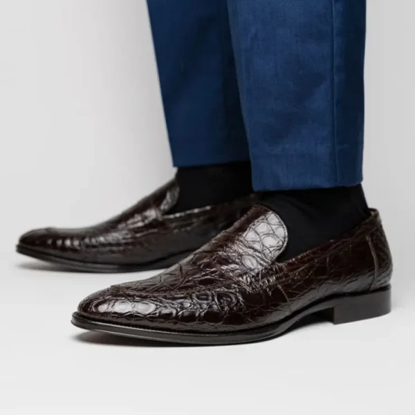 zelli_roma_caiman_crocodi_12-1.webp Cheap Zelli Roma Caiman Crocodile Penny Loafers (11-201-NIC) Nicotine