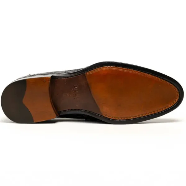 Cheap Zelli Roma Caiman Crocodile Penny Loafers (11-201-BLK) Black