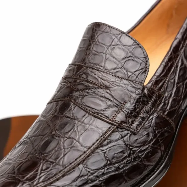 zelli_roma_caiman_crocodi_2-1.webp Cheap Zelli Roma Caiman Crocodile Penny Loafers (11-201-NIC) Nicotine