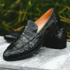 Cheap Zelli Roma Caiman Crocodile Penny Loafers (11-201-BLK) Black