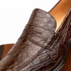 Sale Zelli Roma Caiman Crocodile Penny Loafers (11-201-CGN) Cognac