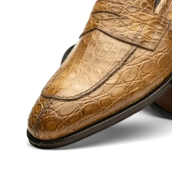 zelli_roma_caiman_crocodi_2-4.webp Online Zelli Roma Caiman Crocodile Penny Loafers (11-201-TPE) Taupe