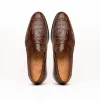 Sale Zelli Roma Caiman Crocodile Penny Loafers (11-201-CGN) Cognac